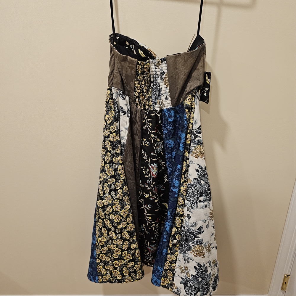 Anthropologie Floral Patchwork Sweetheart Midi Dress Size 14; NWT - Picture 4 of 10
